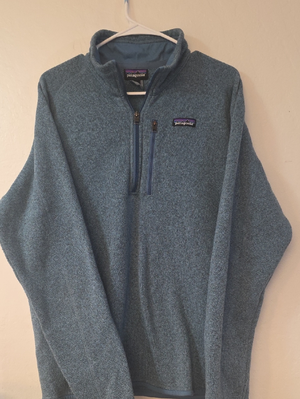 Patagonia Men’s Teal Blue Quarter-Zip Fleece Pullover LARGE
